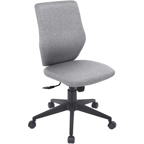 Megatex Armless Office Chair Ergonomic Computer Task Desk Chair Without Arms Mid Back Fabric Swivel Chair (Gray)