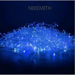 NIXEMITH  500 LED Christmas String Lights Lamp for Wedding Party Fairy Decoration 100 Meters (328feet) 8 Modes Memory Function 29V (Blue and White)