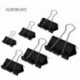 AUBOBUAO Binder Clips Paper Clamps Stationery folder Assorted Sizes 100 Count (Black)