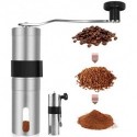HKESTLD Manual Coffee Grinder,Hand Coffee Bean Grinder with Adjustable Setting,Brushed Stainless Steel Hand Crank Conical Burr Mill for Precision Brewing