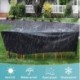 OZOV 100% Waterproof Patio Furniture Cover, Fits 8-12 Seat, Anti-UV Snow-Proof Outdoor Sectional Furniture Cover, Rectangular Table Chairs Set Covers with Windproof Buckles Air Vents (126x63x28 in)