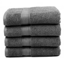 Han Yuan Premium Bamboo Cotton Bath Towels - Natural, Ultra Absorbent and Eco-Friendly 30" X 52" (Grey) (4 piece set)