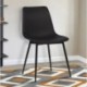 Vurkingx Monte Dining Chair in Black Faux Leather and Black Powder Coat Finish