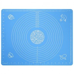 lwzsyap Silicone Baking Mat for Pastry Rolling Dough with Measurements -  BPA Free Non stick and Non Slip Blue Table Sheet Baking Supplies