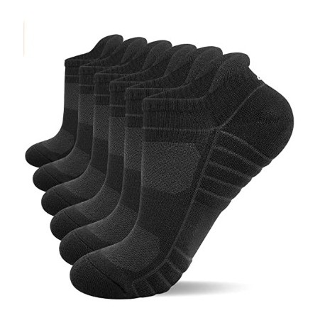 HBUILE Ankle Socks, Low Cut Cushioned Running Tab Sports Socks for Men and Women 6Pairs