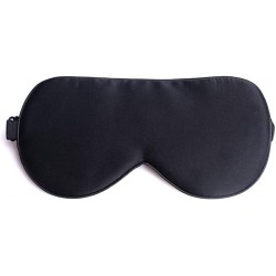 GZREKU Sleep Eye Mask, Organic Washable Hypoallergenic Mulberry for Large Soft Blackout with Adjustable Strap for Men and Women (Black)