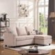 Vasacava onvertible Sectional Sofa Couch, L-Shaped Couch with Modern Linen Fabric for Small Space Dark Beige