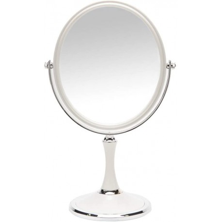 Pevrae Magnifying Makeup Vanity Mirror, 8-inch ABS Plastic Double Sided Swivel Vanity Mirror Retro Make Up Mirror 