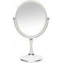 Pevrae Magnifying Makeup Vanity Mirror, 8-inch ABS Plastic Double Sided Swivel Vanity Mirror Retro Make Up Mirror 