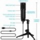 Toojcc USB Microphone for Computer, Toojcc Desktop Podcast Microphone with Adjustable Metal Tripod Stand, Condenser Recording Microphone for Gaming, Broadcasting, Chatting, YouTube,Plug & Play