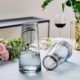 JDTTOZ Glass Flower Vase,Ins Modern Crystal Clear Glass Vase for Table,Centerpieces,Kitchen,Office,Living Room,Wedding Decoration(Crystal Gray)