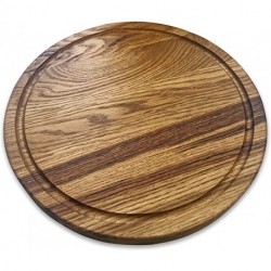 NICOPAN Oak Round Cutting Board, Reversible Cutting Boards For Kitchen, 12 Inch Wood Chopping Board