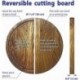 NICOPAN Oak Round Cutting Board, Reversible Cutting Boards For Kitchen, 12 Inch Wood Chopping Board