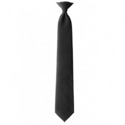  Doromaly Uniform Solid Clip-On Tie with Buttonholes