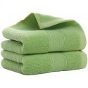 Gregre Cotton Towels, Set of 2, Durable Highly Absorbent Soft Washcloth Towel ,14 x 30 Inch (Green)