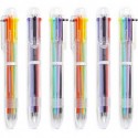 Beggma 6 Pack 0.5mm 6-in-1 Multicolor Ballpoint Pen 6 Colors Retractable Ballpoint Pens 