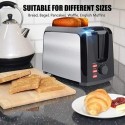 JEUTIEN Toaster 2 Slice Toasters 2 Slice Best Rated Prime Toaster Wide Slot with Removable Crumb Tray Two Slice Toaster Stainless Steel Toasters with 7 Bread Shade Settings, Bagel, Defrost, Cancel Function for Bread, Waffles