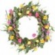 Sabrahi 22" Artificial Floral Wreath for Front Door with Lavender Green Leaves Daisy Flowers Home Party Decoration