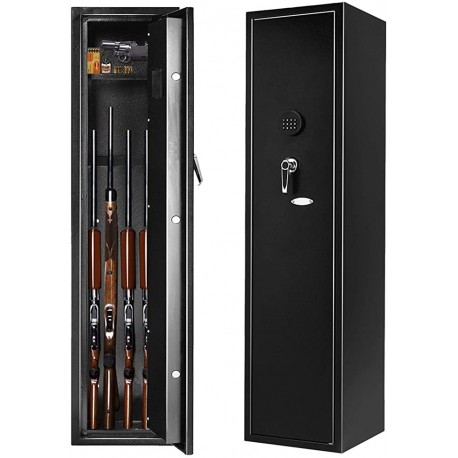 MaxDuty Rifle Safe Large Electronic 4 Gun Safe, MaxDuty Quick Access Shotgun Security Storage Cabinet with Movable Shelf for Handgun/Ammo