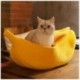LAUREATE Stylish Pet Dog Cat Banana Bed House Pet Boat Dog Cute Cat Snuggle Bed Soft Yellow cat Bed Sleep Nest for Cats Kittens