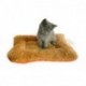 AIMerss Crate Mat, Dog Bed, Cushioned, Durable Plush, Soft, Textured, Bolstered, Brownish yellow, Small (20x14.5)