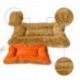 AIMerss Crate Mat, Dog Bed, Cushioned, Durable Plush, Soft, Textured, Bolstered, Brownish yellow, Small (20x14.5)