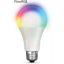 FlowRGB OM100/RGBW/CA/AG 100W Equivalent High-CRI Alexa Google Smart WiFi LED Light Bulb, A21, Multi-Color RGBW