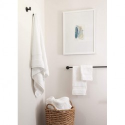 Kueela 100% Organic Cotton Bath Towel Set | Bathroom Luxury Towel Set of 6 | GOTS Certified | Hotel Premium Towels | 700 GSM | 2 Bath Towels 30 x 56 | 2 Hand Towels 16 x 30 | 2 Wash Cloths 13 x 13 | White