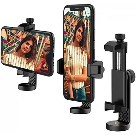 BOLOVG Cell Phone Tripod Mount Adapter,  Universal Smartphone Tripod Mount with Cold Shoe, 360°Rotatable Phone Holder, fits Tripod, Monopod & Selfie Stick, Compatible with iPhone, Samsung & All Phones