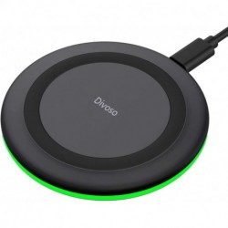 Divoso Wireless Charger, Qi-Certified 10W Max Fast Wireless Charging Pad Compatible with iPhone 12/12 Mini/12 Pro Max/SE 2020/11 Pro Max,Samsung Galaxy S21/S20/Note 10/S10,AirPods Pro(No AC Adapter)