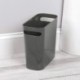 GFABUT Slim Plastic Rectangular Small Trash Can Wastebasket, Garbage Container Bin with Handles for Bathroom, Kitchen, Home Office, Dorm, Kids Room - 10" High, Shatter-Resistant - Slate Gray