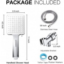 JUFANGDA  Shower heads- 6 Settings Detachable shower head with hose,Chrome
