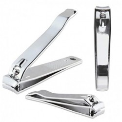 SIDHGN Professional Sharp Stainless Silver Steel Finger Nail & Toe Nail Clippers for Acrylic Nails (3 Pieces, Straight)