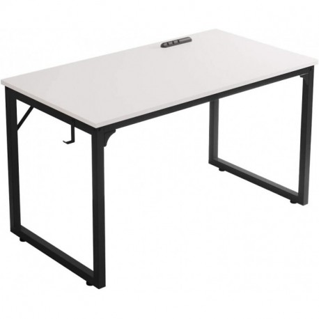 JRSLAK Home Office Desk, Modern Industrial Simple Style Computer Desk, Workstation, Sturdy Writing Desk(39", White)