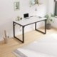 JRSLAK Home Office Desk, Modern Industrial Simple Style Computer Desk, Workstation, Sturdy Writing Desk(39", White)