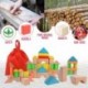 Joaaea Large Wooden Building Blocks Set - Educational Preschool Learning Toys with Carrying Bag , Toddler Blocks Toys for 3+ Year Old Boy and Girl Gifts