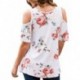 Women's Floral Print Cut Out Shoulder Short Sleeve T Shirt Blouse[sample]