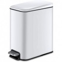 MNAFKT Small Bathroom Trash Can with Lid Soft Close and Removable Inner Wastebasket, Rectangular Slim Trash Can for Narrow Spaces at Home or Office, Anti-Fingerprint Finish, 5L/1.3Gal, White