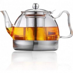 LICQBE - Best Heat Resistant Glass Teapot With Removable Tea Infuser For Blooming And Loose Leaf Tea, Stove Top Safe Tea Pot 1200ml/34oz