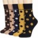 QIXULM Women's Winter Wool Socks Warm Soft Pattern Crew Socks (5 Pairs)